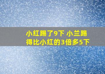 小红踢了9下 小兰踢得比小红的3倍多5下